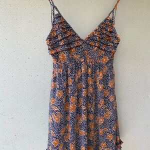 Trixxi Black Dress with Orange and White Floral Accents